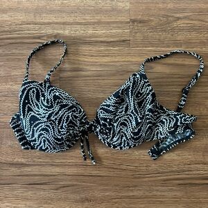 Stylish Black and White Bikini Top